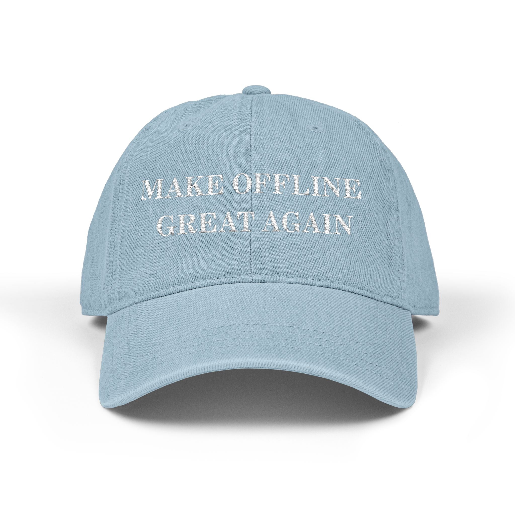 Make Offline Great Again Embroidered Hat (Baby Blue)