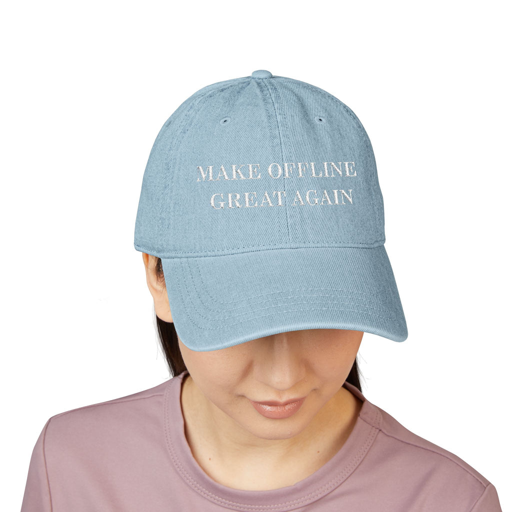 Make Offline Great Again Embroidered Hat (Baby Blue)